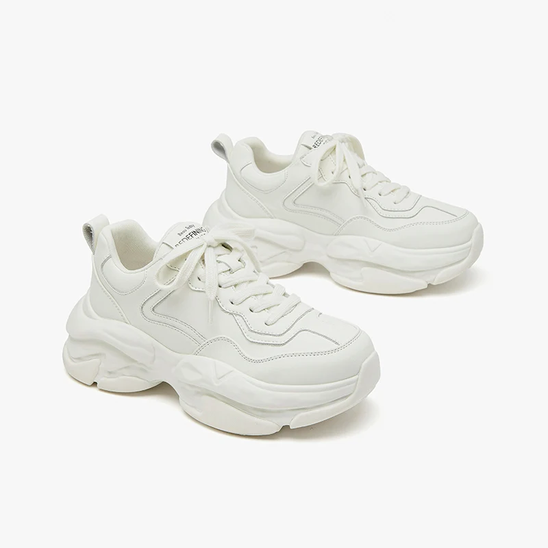 BeauToday Platform Sneakers Casual Women Lace-Up Round Toe Chunky Sole Ladies Shoes Handmade 29460 image 4