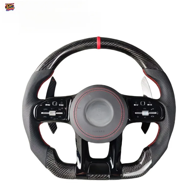 For Benz GLC63 GLC43 C200 C260 C180 E300 GLE63 GLB CLA45 CLA35 Carbon Fiber Steering Wheel Modification