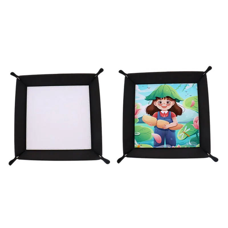 Free Shipping 3 Pcs/Lot 28 cm Sublimation Blanks PU Storage Trays For Home Family Christmas Use