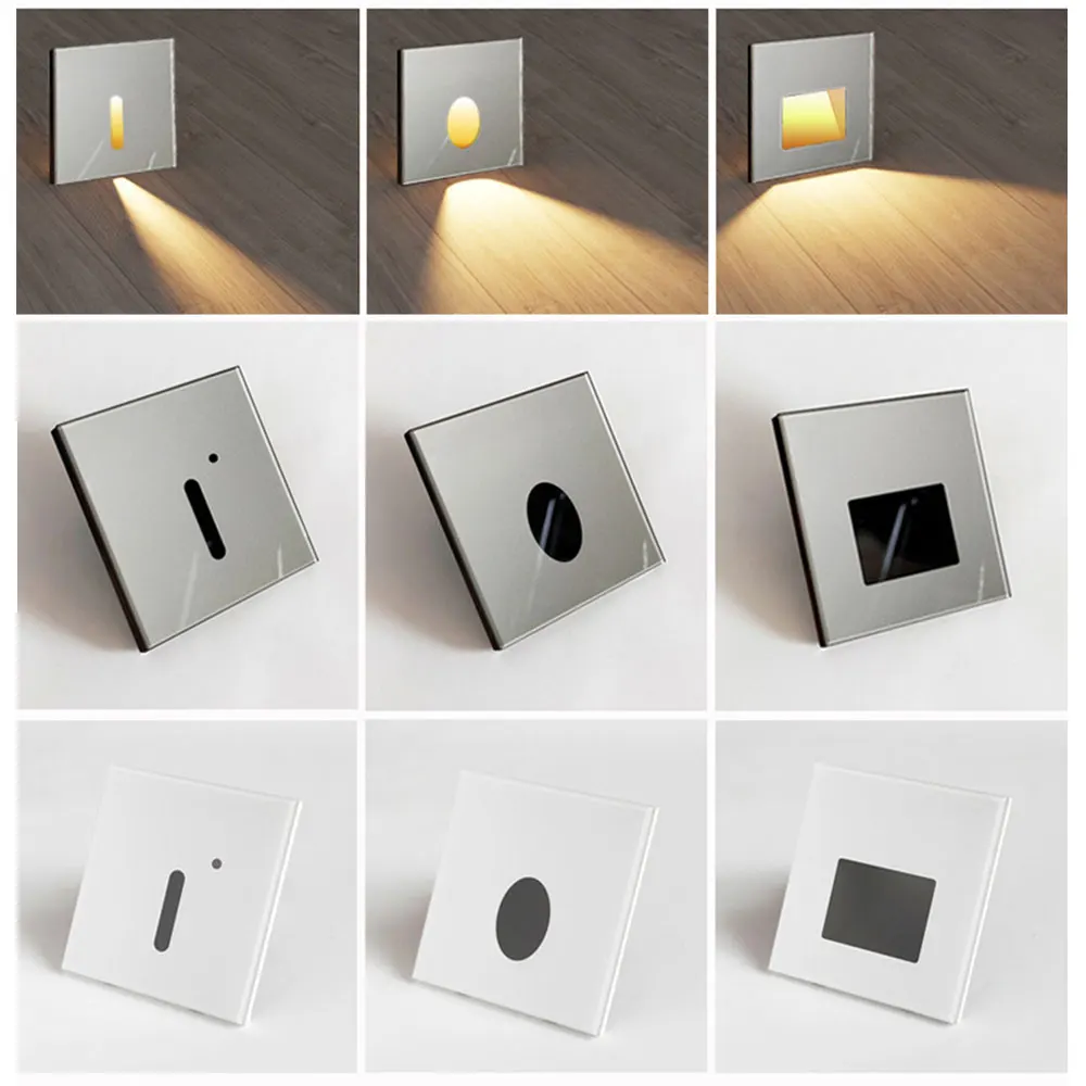 SANDIY Stair Radar Light Recessed Wall Lamp Motion Sensor Step Spotlights Indoor Staircase Nightlight for Corridor Bedroom White