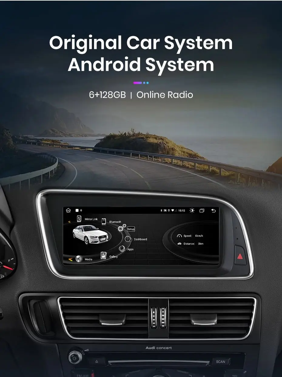 Junsun 4G WiFi Wireless CarPlay Andorid Auto Auto Radio Für Audi Q5 2009-2016 Touch Intelligente System Stereo GPS Navi Autoradio