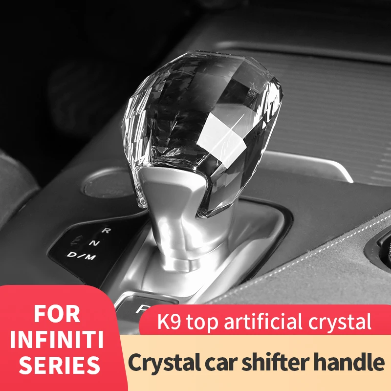 

Car Gear Lever Shift Knob Handle Upgrade Crystal Gearbox Decor Cover Accessories for Infiniti QX50 QX55 2018~2023 2022 2021 2020