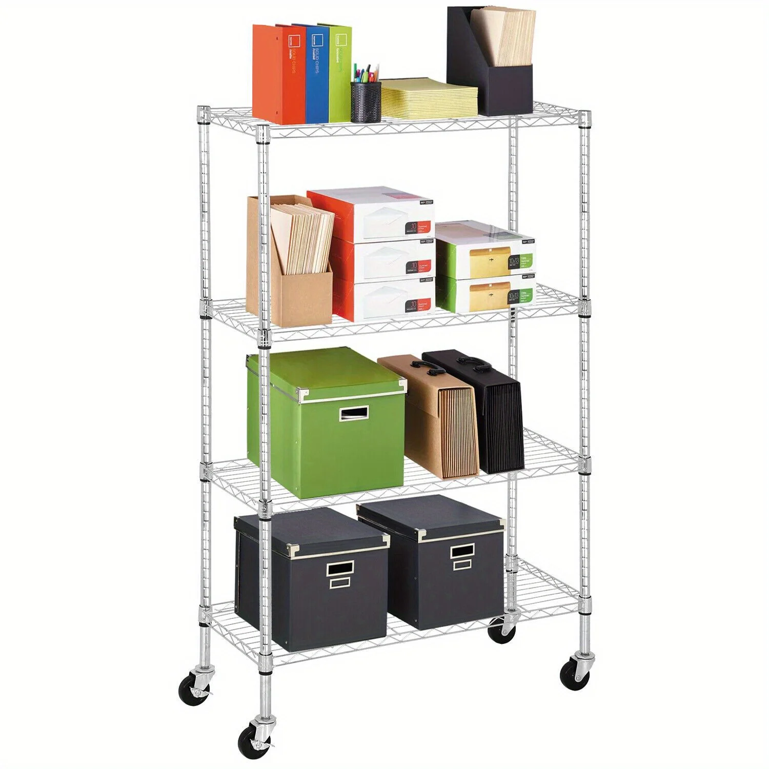 

Wire Shelving Storage Shelves 4-Shelf Adjustable NSF Wire Shelf Heavy Duty