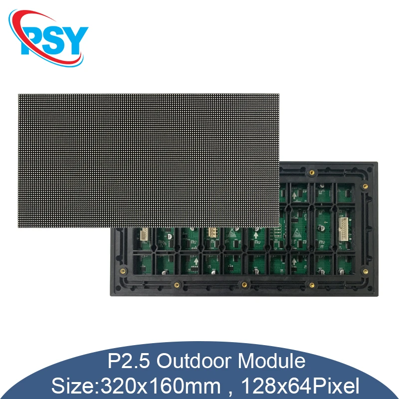 

P2.5 LED full color outdoor matrix panel RGB 320x160mm 128*64 pixels SMD1415 light display programmable video waterproof module