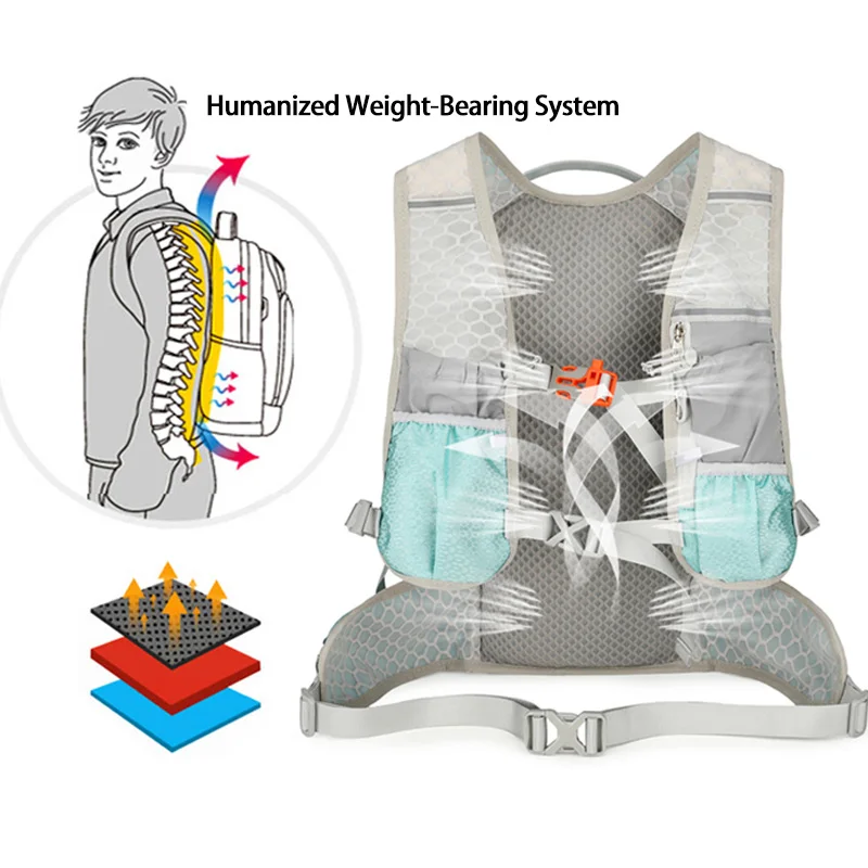 حقيبة ظهر أنيقة وخفيفة الوزن للجنسين ذات سعة كبيرة للمشي لمسافات طويلة في الهواء الطلق، حقيبة ظهر لركوب الدراجات، حقيبة ظهر محايدة متعددة الوظائف للسفر #4