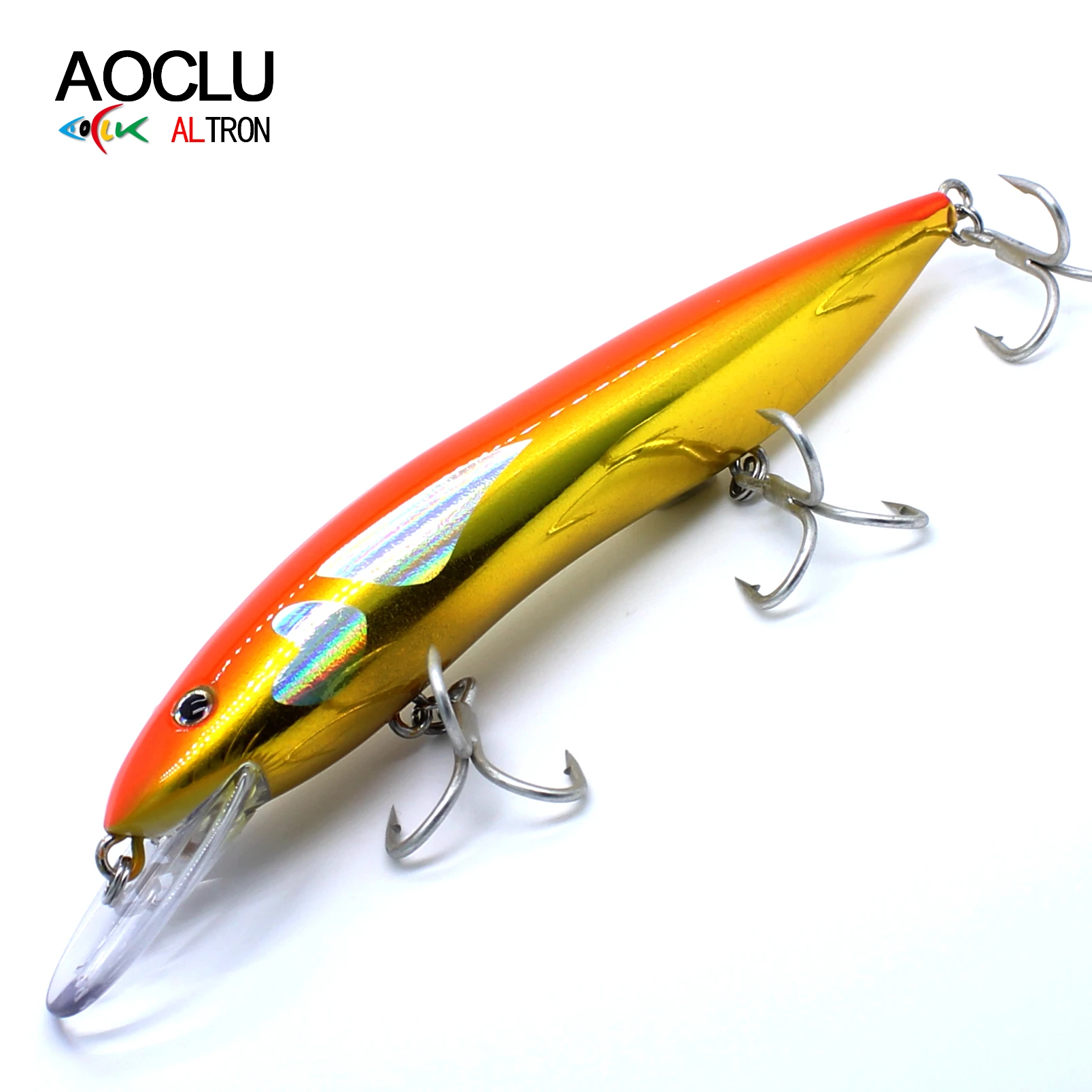 AOCLU-Hard Bait for Deep Sea Boat, Floating Minnow, Jerkbait Rattle, Rock Lure, 4X Treble Hooks, Japan Quality, 150mm, 35g, 1Pc