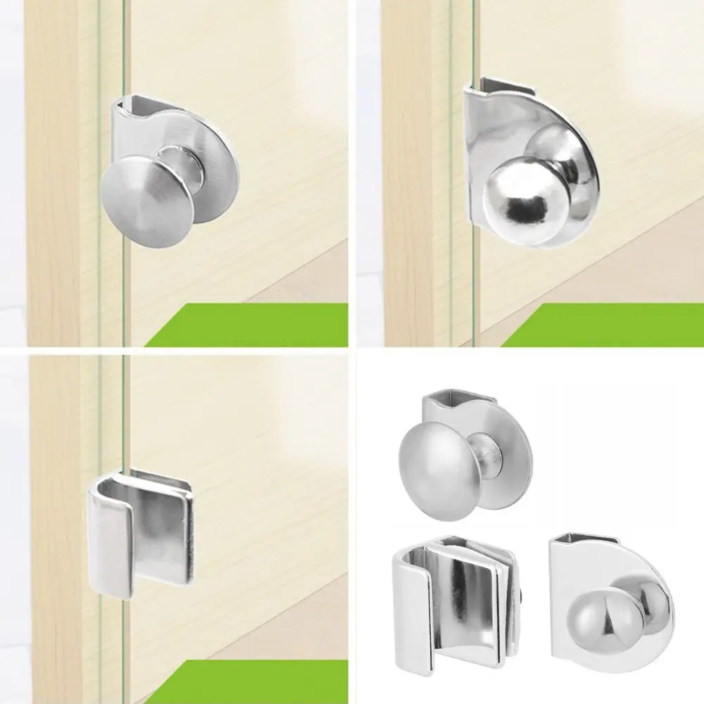 Kitchen Durable Board Support Plank Clip No Drilling Door Clips Glass Clamp Glass Door Handle Cabinet Drawer Pull