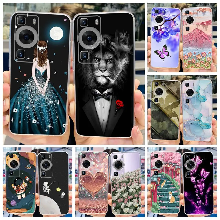 화웨이 P60 프로 케이스 커버 패션 패턴 소프트 실리콘 투명 TPU 충격 방지 펀다, 화웨이 P60 4G LNA-LX9 P60 아트 카파