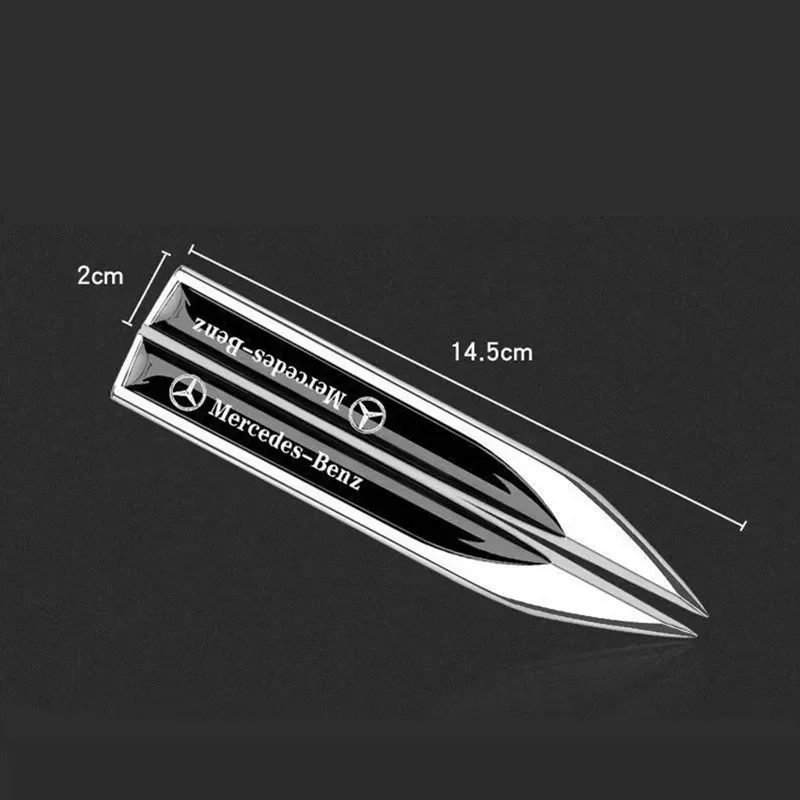 2pcs 3D Metal Car Fender Side Wing Emblem Badge Sticker For Mercedes Benz New B/C/E Class A Class C200L GLC GLK New CLA GLA