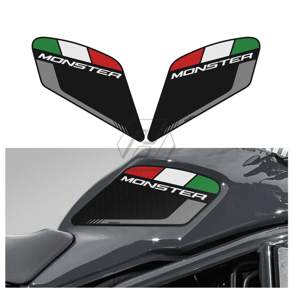 For Ducati Monster 797 821 1200 2017-2019 Sticker Motorcycle Anti-slip Side Tank Pad Protection Knee Grip Mat