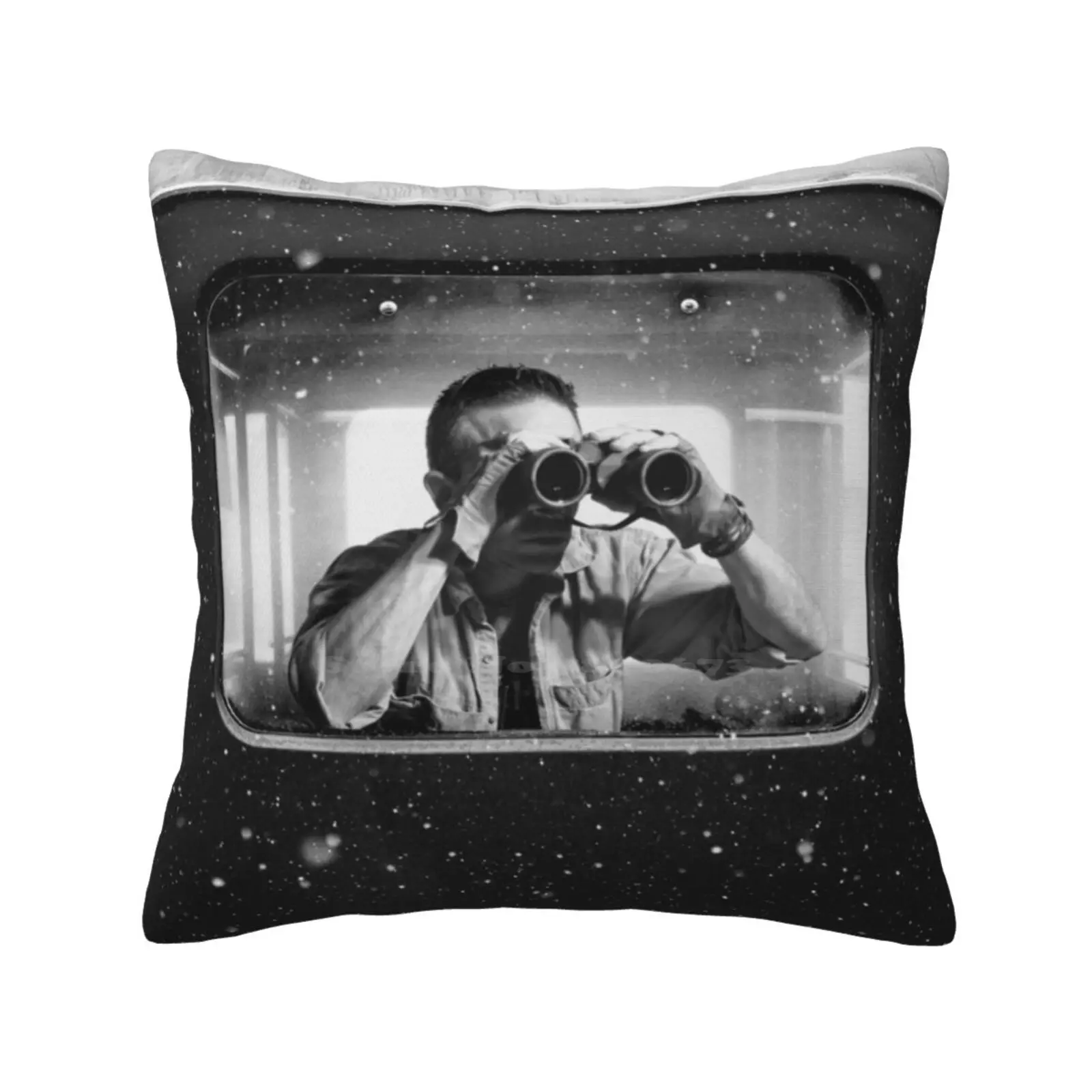 Windows Bedroom Office Hug Pillowcase Black White Train Windows People Snow Unique Karen Helgesen