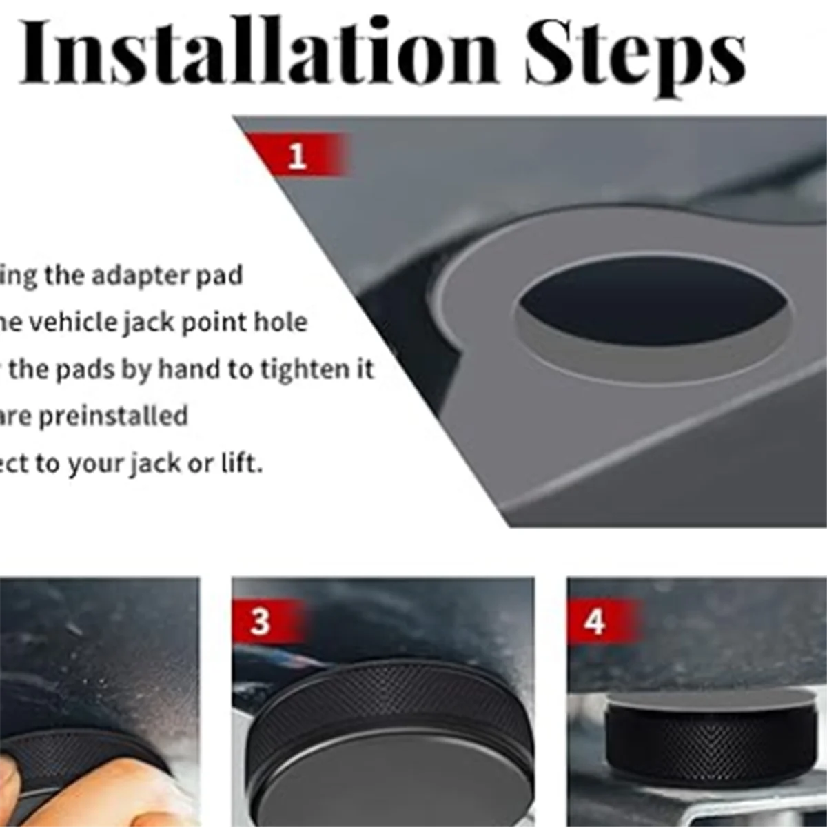 

#53N Automotive Parts & Accessories,Lifting Jack Pads for Tesla Model 3/S/X/Y, 4 Discs,Black