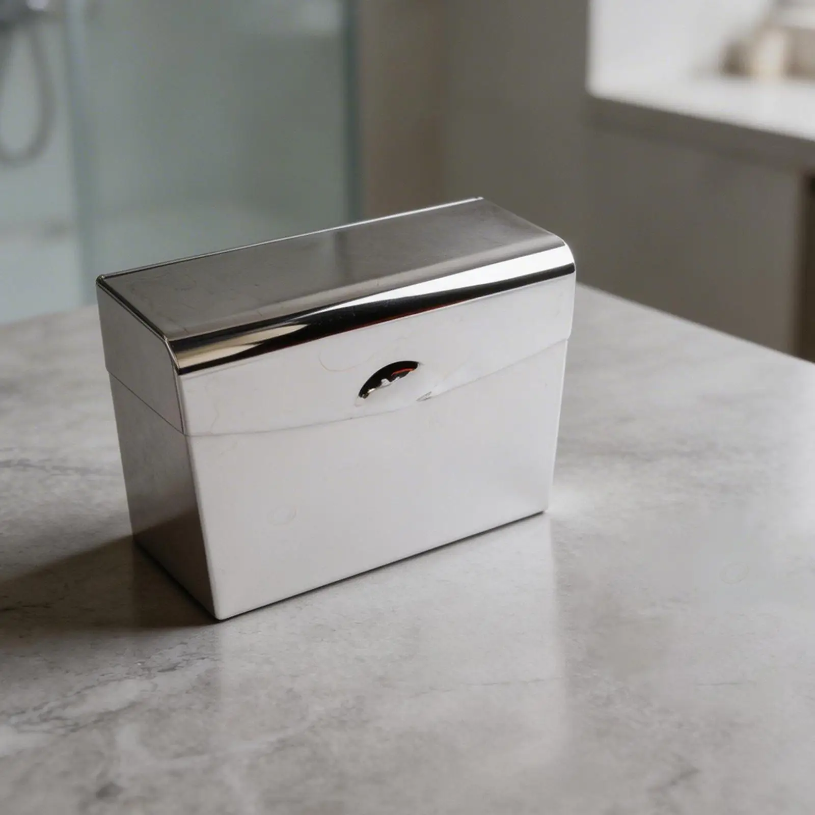 Stainless Steel Sanitary Waste Receptacle with Sealed Lid to Contain in Office Restaurant and School Restrooms