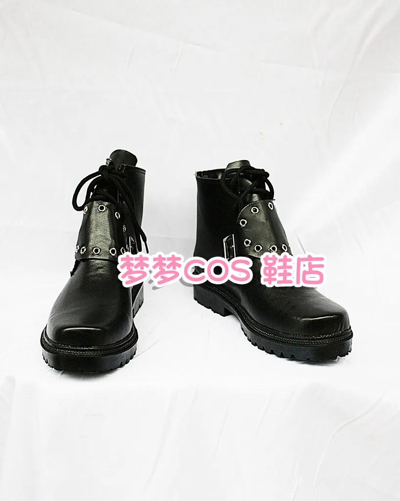 Zapatos de Cosplay de Anime Final Fantasy VIII Squall Leonhart, botas cortas negras de cuero PU con suela plana para Halloween y Carnaval