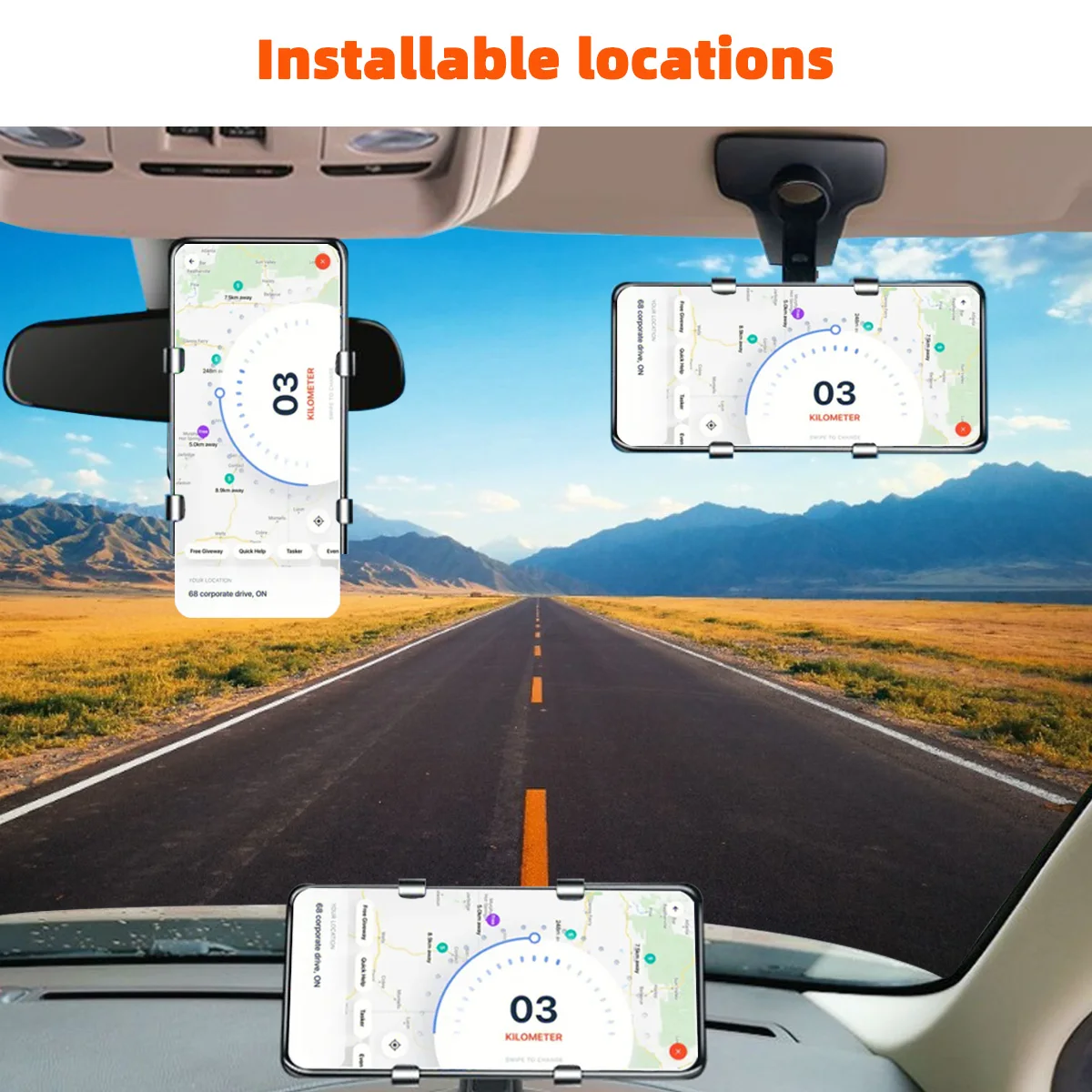 Dashboard Car Phone Holder ABS Mobile Phone Sun Visor Holder Auto Rear View Mirror Phone Support 360 Degree Rotation Accessories image 6