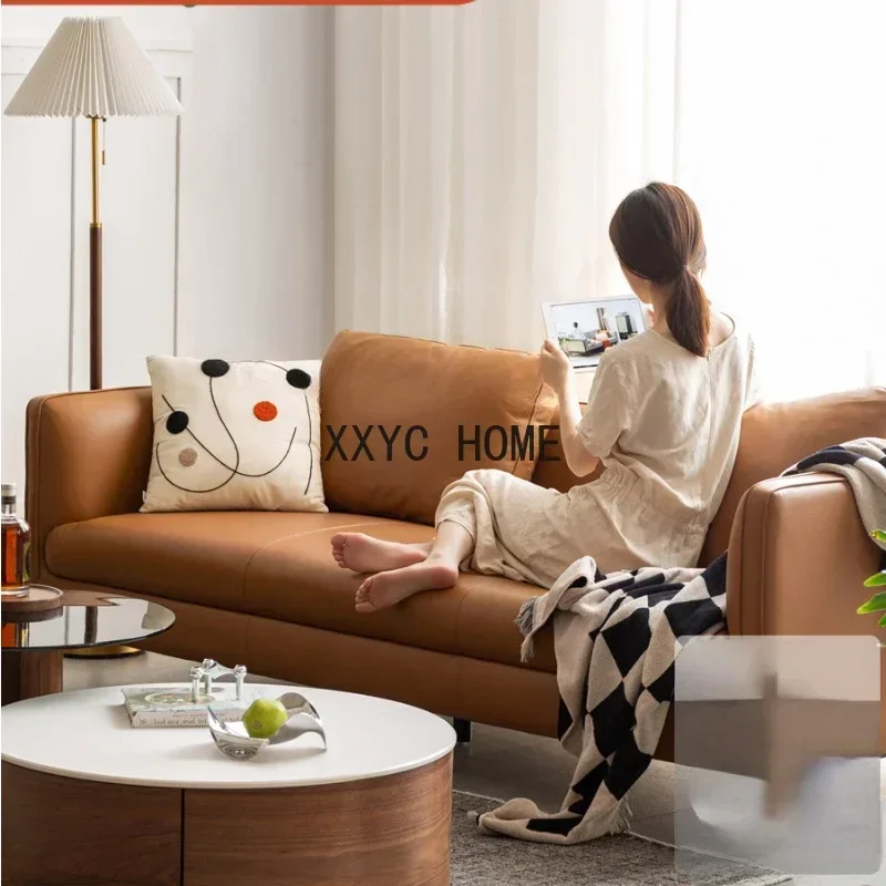 

Кожаный диван, современный, трехместный, из натуральной кожи первого слоя, мебель для гостиной, комплект