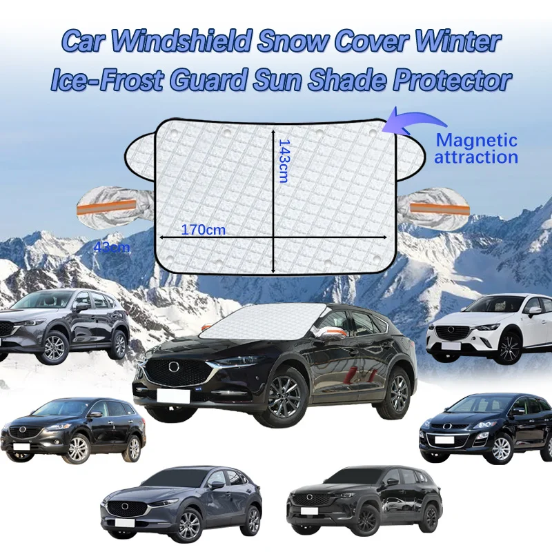 

Car Waterproof Cover Covers Awning Anti-Snow Windshield Proof Protective Cotton Sunshade Anti Ice Frost For Mazda CX5 CX30 CX50