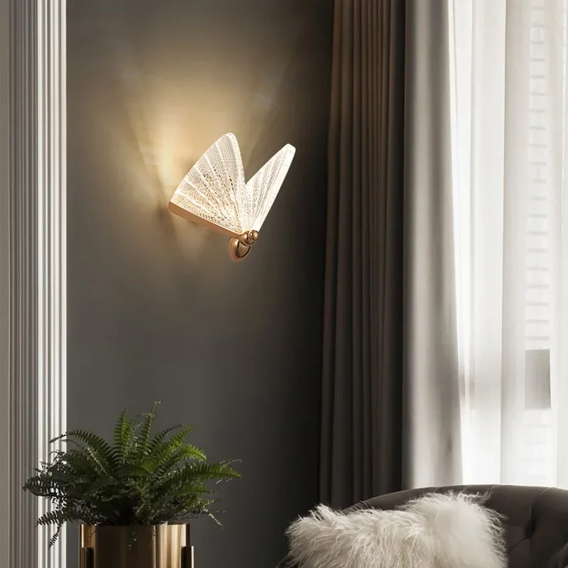 Imagem -02 - Modern Nordic Butterfly Shape Led Lâmpada de Parede Arandelas Minimalistas Iluminação Interior Home Decor Quarto Sala de Estar Cozinha Criança