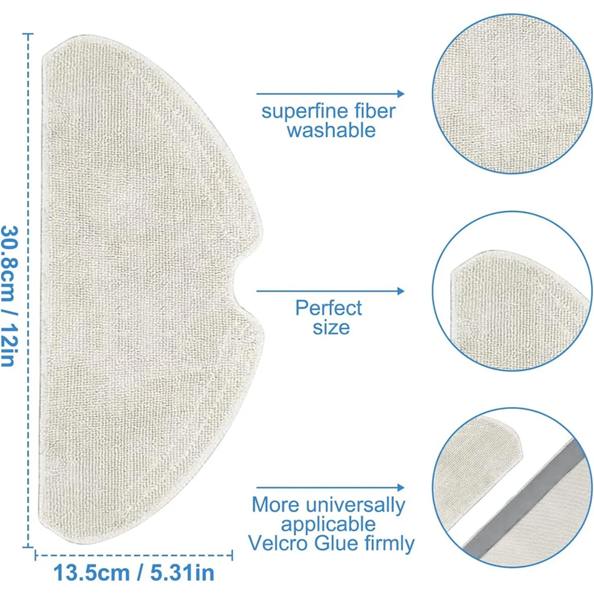 Almohadillas de fregona de repuesto para Robot aspirador D10S, D10S PRO, D9 Max, F9 PRO, almohadilla de fregona reutilizable lavable, paquete de 4