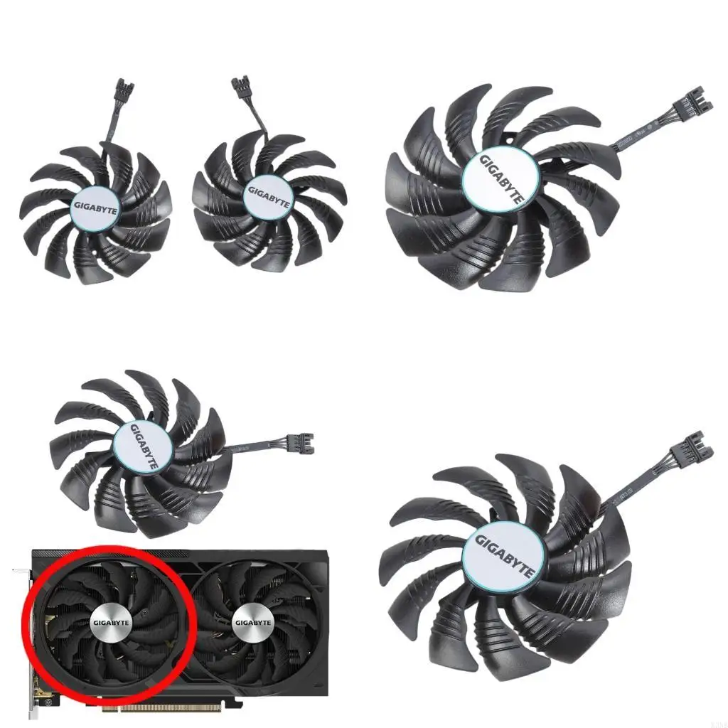 

K3NB 85mm 12V 4Pin Graphics Card Cooling Fan for 4060ti 8GB WINDFORCE OC Coolers VGA Fan as Replacement T129215SU