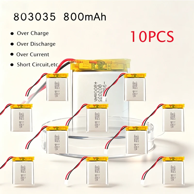

803035 3.7v 800mah Polymer Lithium Battery Lipo Rechargeable Batteries Ph2.0 for Toy Smart Audio Beauty Instrument GPS Navigator