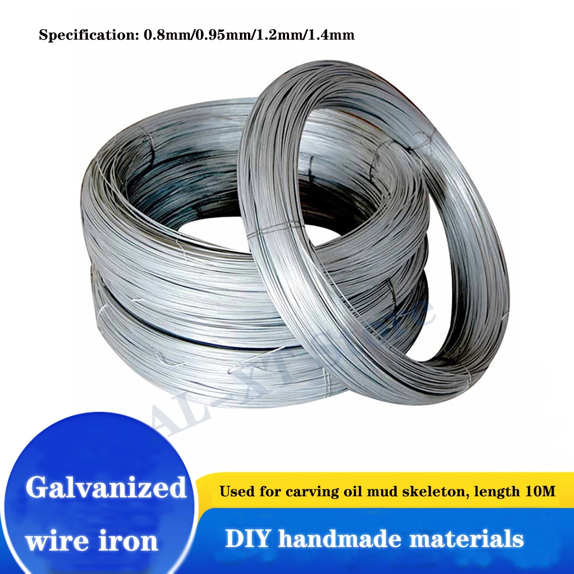 Galvanized Iron Wire Household Fine Soft Iron Wire Handmade DIY Binding Hanging Curtain Clothesline 0.8mm/0.95mm/1.2mm/1.4mm