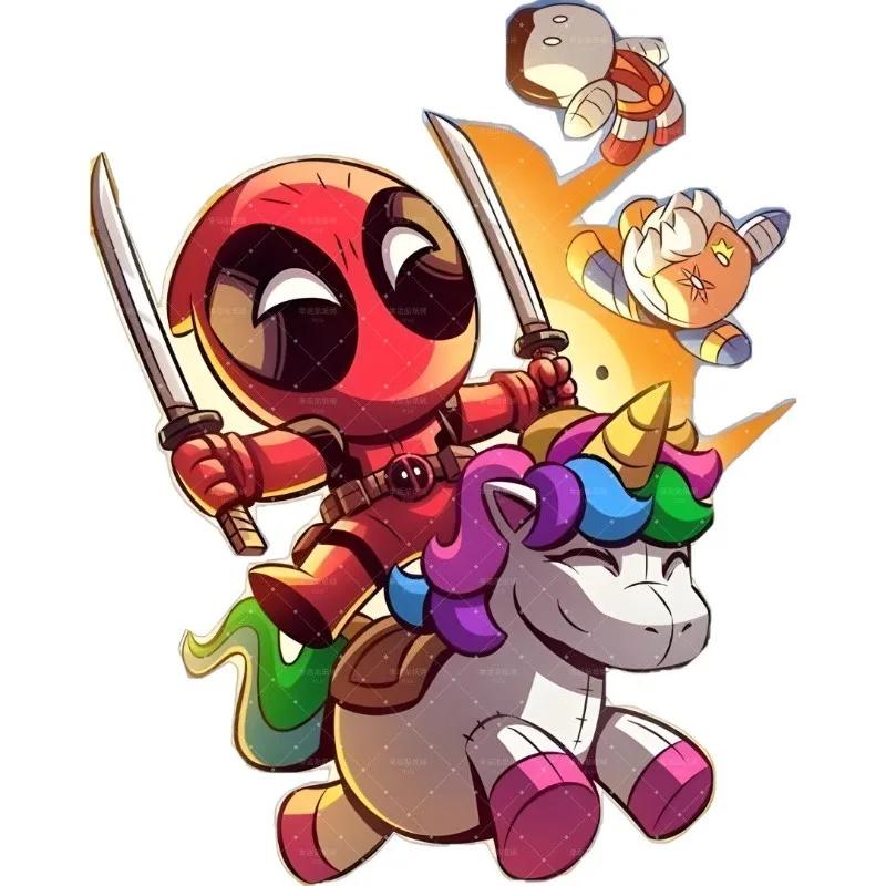 Cartoon Deadpool Pattern Anime Peripheral Stickers Waterproof and Sunproof Creative Indoor and Car Body Personalized Decoration - view 3