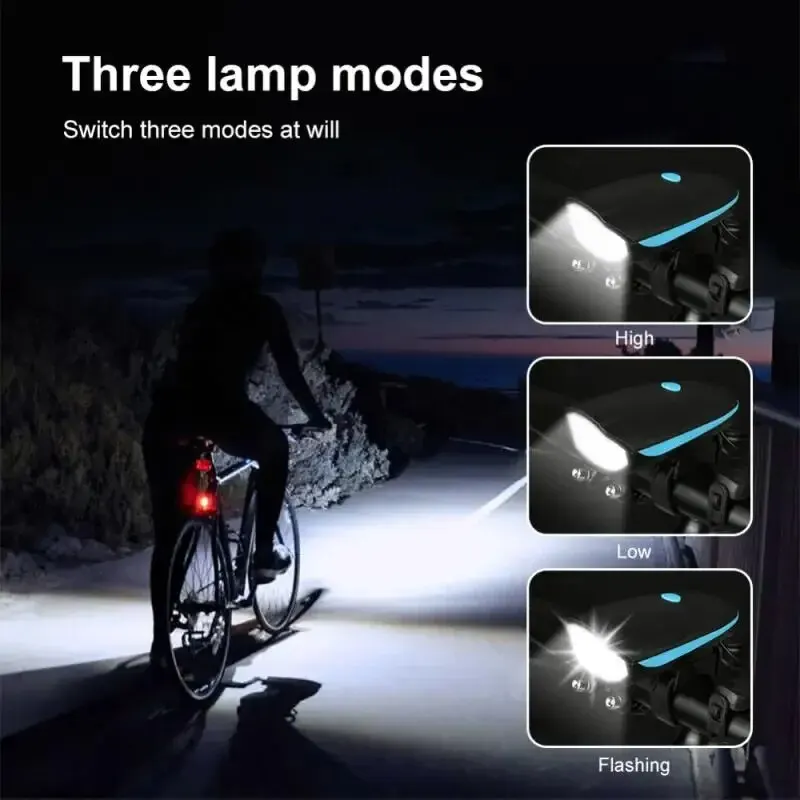 3 Modes Bicycle Front Head Lights USB Charging Mountain LED Cycling Waterproof Flashlight Lights Night Riding Accessories