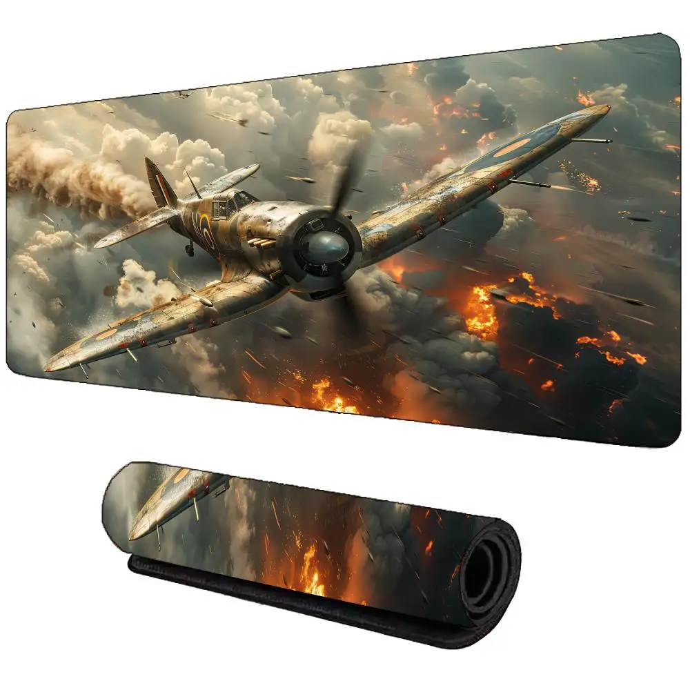 

Коврик для мыши с дизайном самолета истребителя, большой резиновый противоскользящий коврик для ПК, настольные аксессуары, коврик для мыши для офиса и геймера, коврики для клавиатуры, декоративный коврик