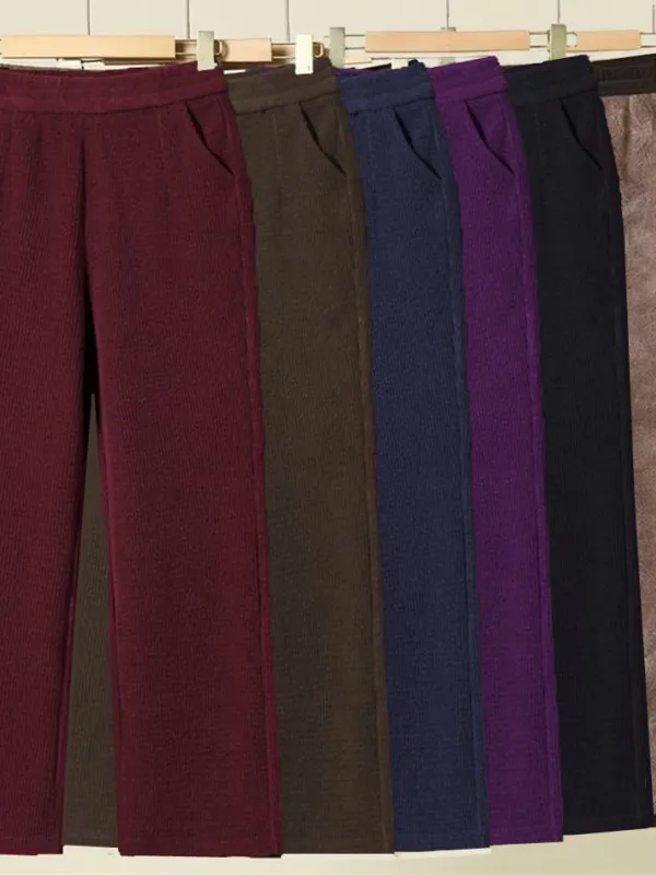 

Шикарные вельветовые брюки с широкими штанинами для женщин, на флисовой подкладке, теплые, из хлопка, для осени и зимы, с высокой талией, прямого кроя