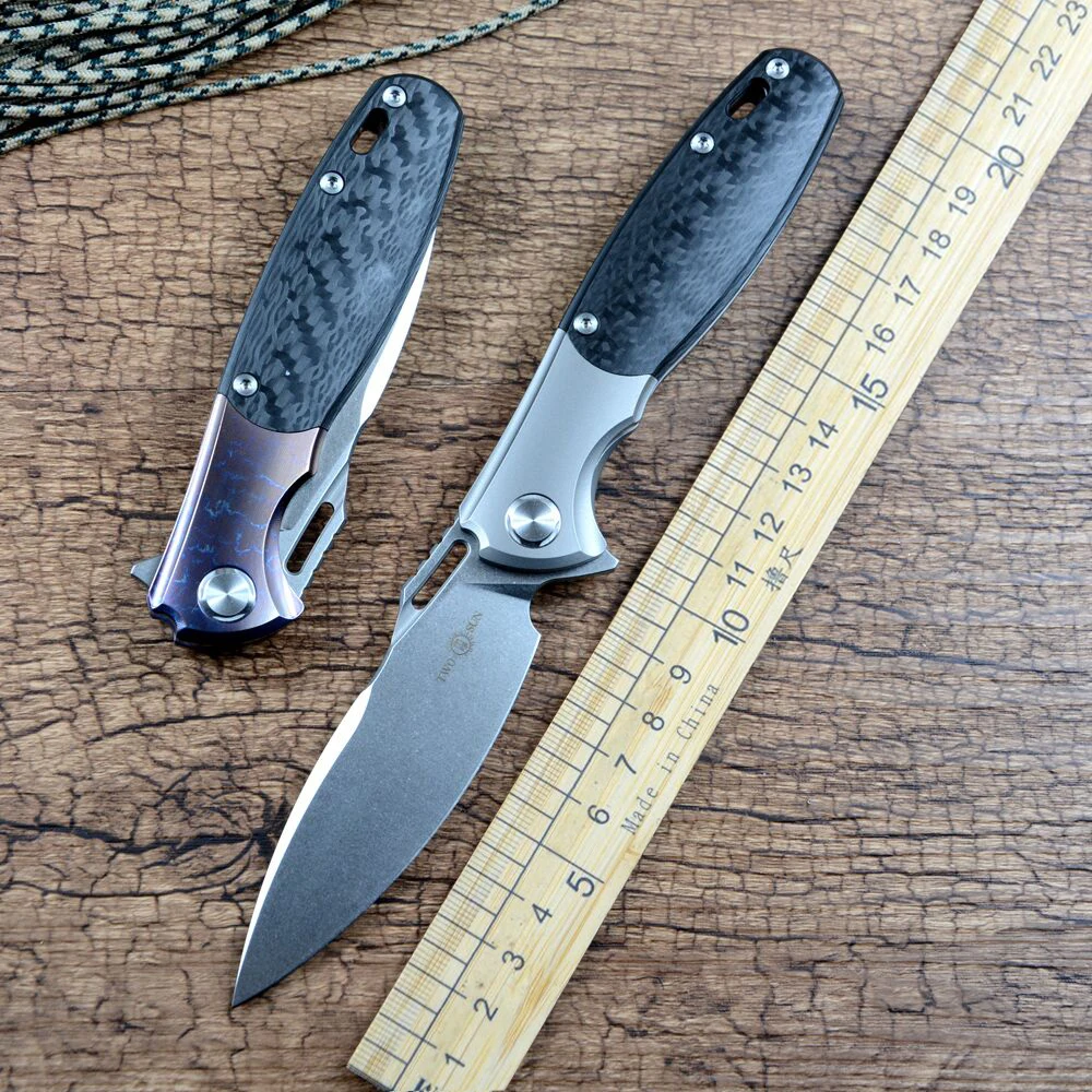 

TWOSUN Flipper M390 Steel Blade Folding Pocket Knives Tactical Hunting Survival Knife Outdoor Tool Ball Bearing TS162