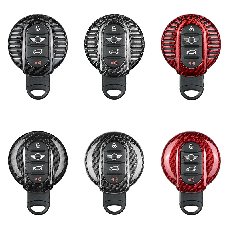 For BMW Mini F56 F55 F54 Real Carbon Fiber Car Key Fob Case Cover Shell With Air Vent Car Accessories