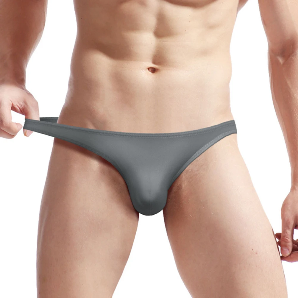 Mens Low Waist Thong Panties U Convex Pouch G-string Briefs Thin Breathable Underpants Solid Comfortable Briefs Hombre Jockstrap