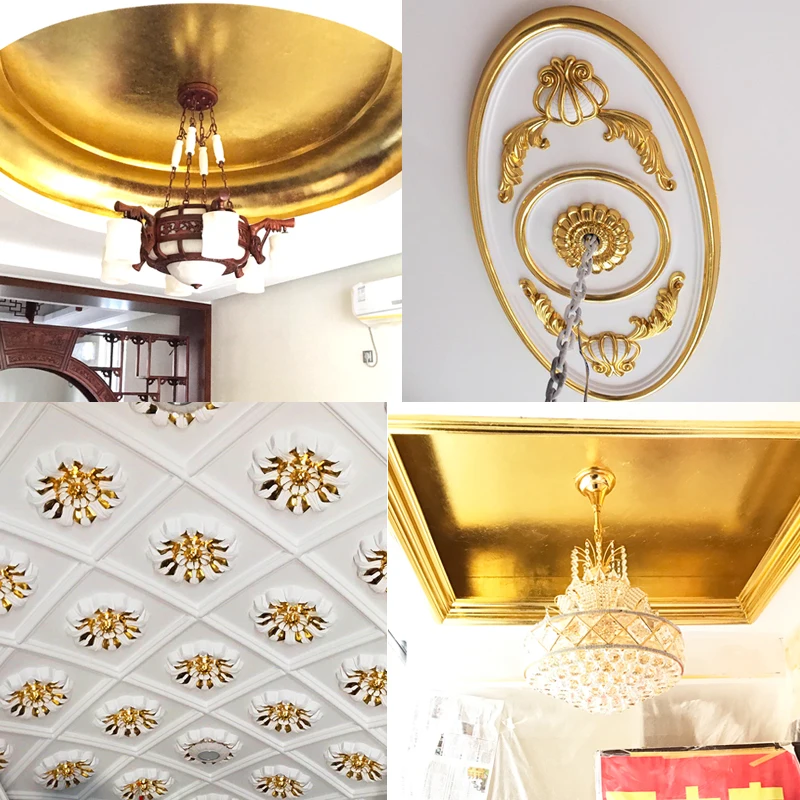 ورق أوراق ذهبية مقلدة 14 سم 100 قطعة # 2.0 صفائح من رقائق الذهب المذهبة النحاسية لفن الأظافر والحرف اليدوية المذهبة لتزيين المنزل