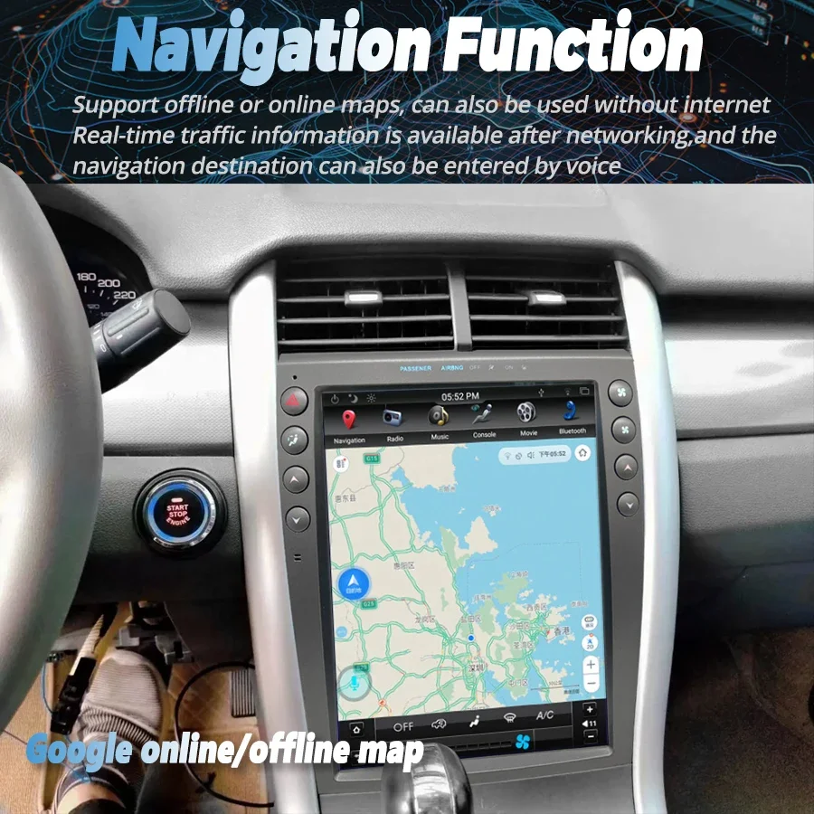 

12.1'' For Ford Edge 2007 - 2014 Android Car Radio 2Din Stereo Receiver Autoradio Multimedia Player GPS Navi Head Unit Screen