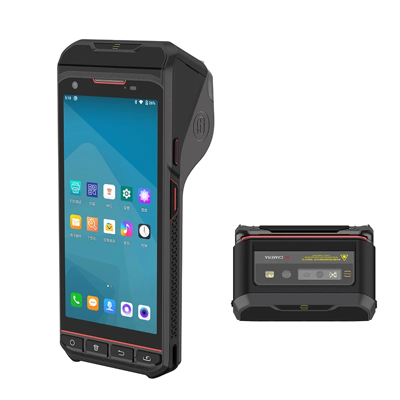 PDA Android Scanner Android 13 Handheld Barcode Scanner For Warehouse Management  With Adhesive-stricker Printer Function