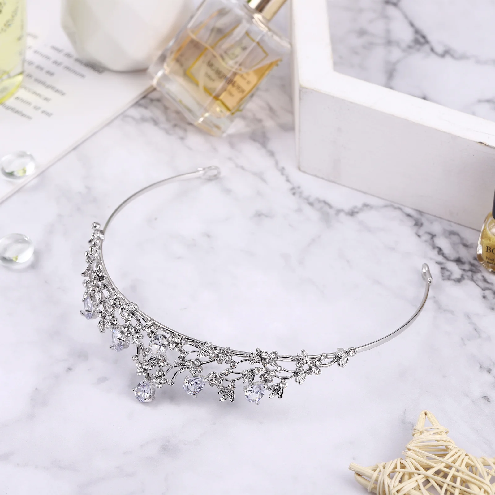 

Zircon Crown Delicate Bridal Wedding Headdress Party Hair Jewelry Tiara Hair Hoop for Bride Bridesmaid