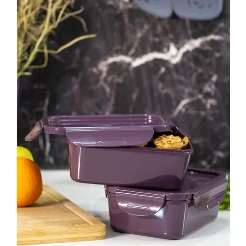 Herevin Dual 1 Lt Ziplock Opslag Container Damson