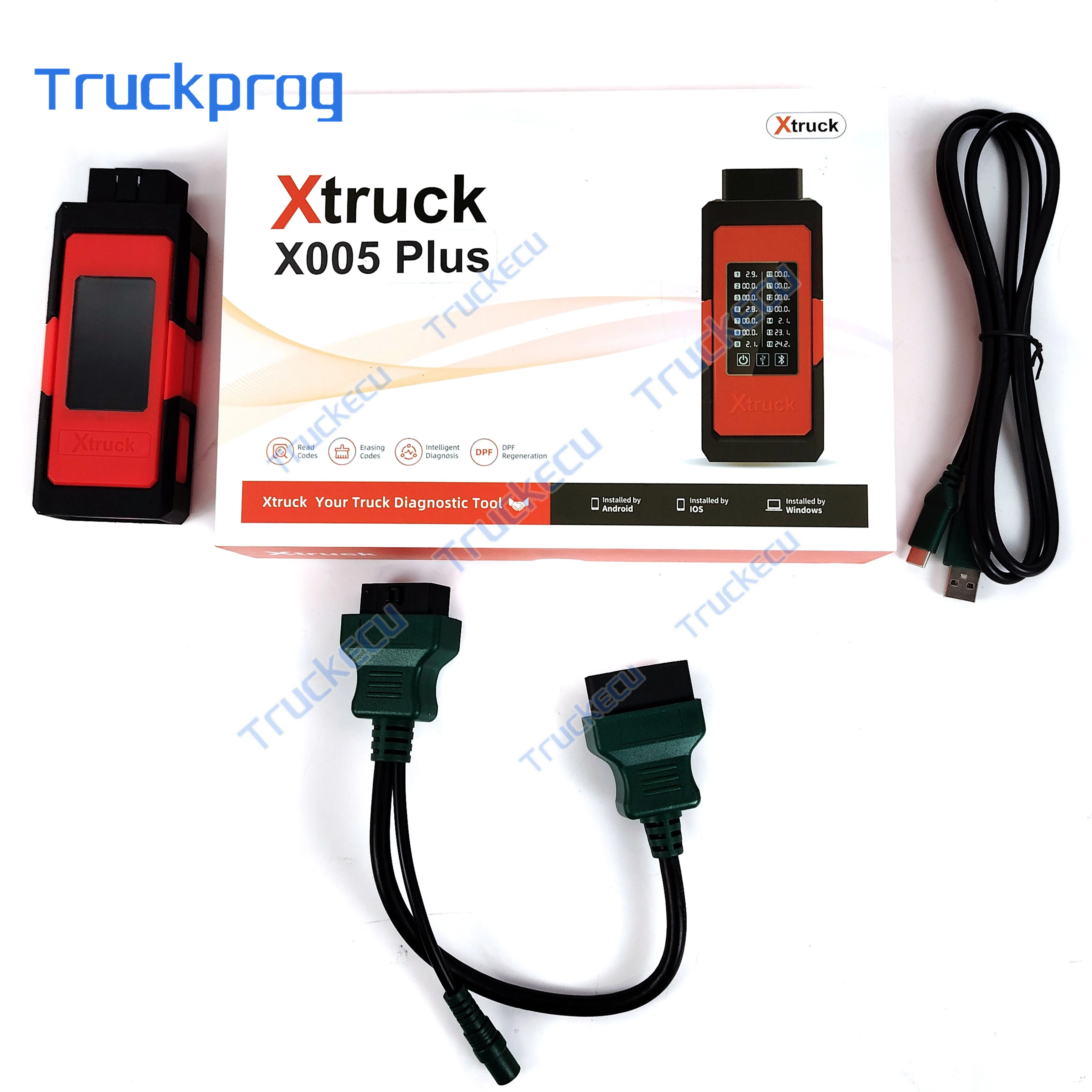 X005 Plus Forced Regeneration DPF Data Read Truck Diagnostic Tool for SHACMAN WEICHAI SINOTRUK CNHTC Howo DongFeng FAW