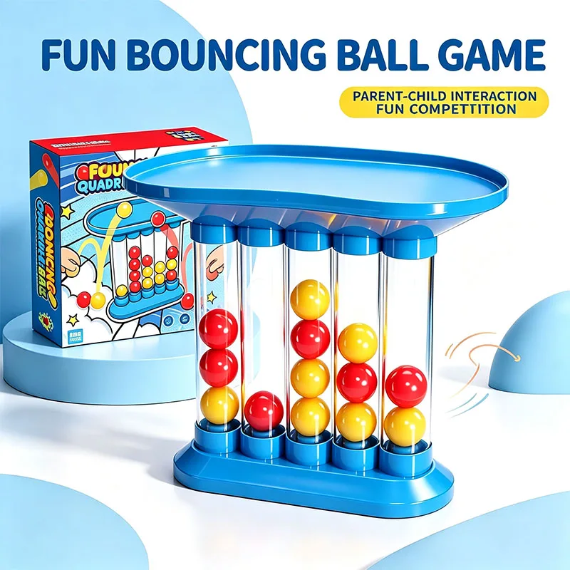 4 In A Row Bouncing Ball Game For Kids Desktop Shooting Toy Interactive 2 Player Family Fun