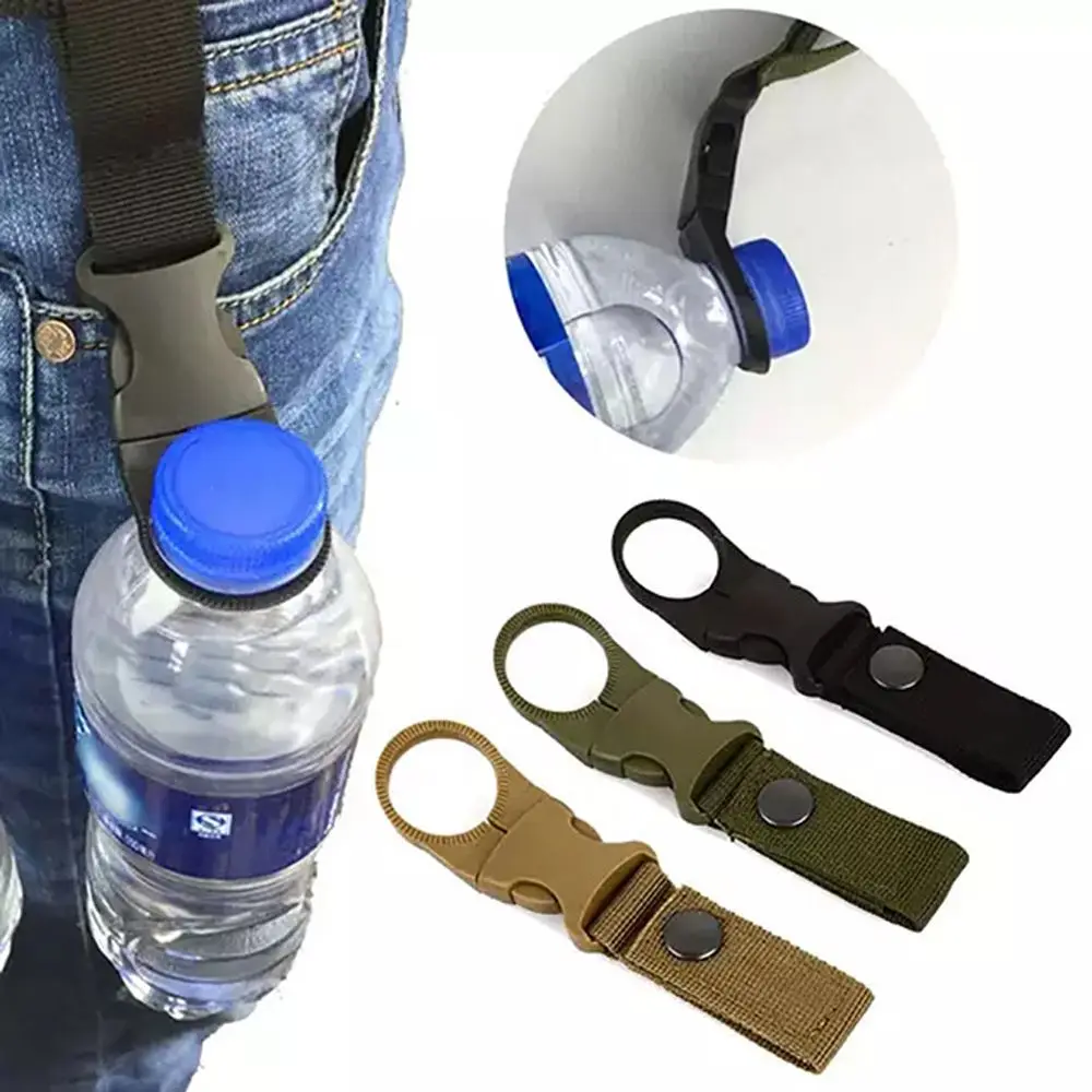 Backpack Buckle Outdoor Camping Hiking Carabiner Belt Nylon Webbing Buckle Water Bottle Buckle Hook Water Bottle Holder Clip