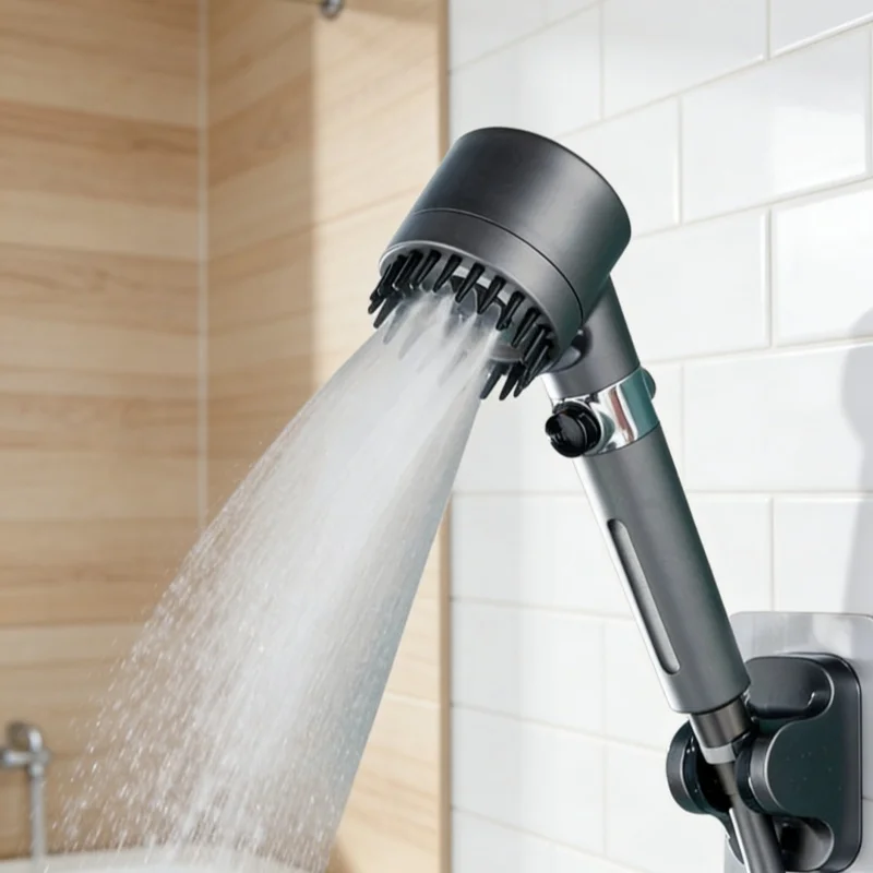 

High Pressure 3-Mode Message Shower Head with Stop Button Handheld Shower Head Water Saving Spray Nozzle Bathroom Accessorie