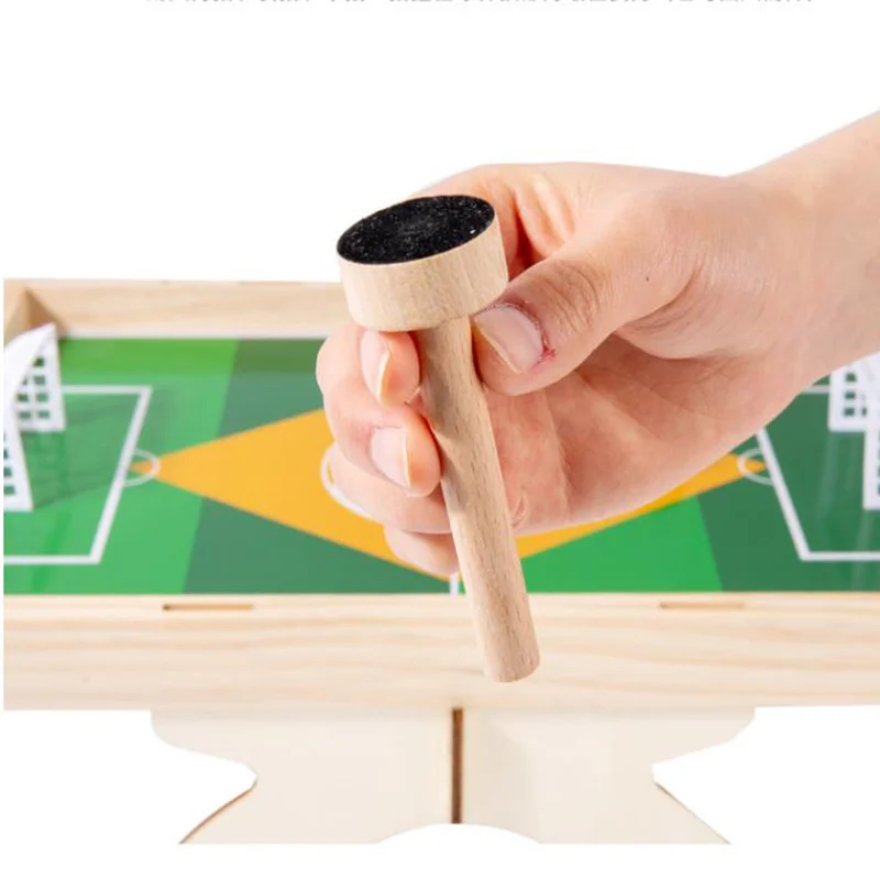 Wooden Children Football Table Games Toys 2 in 1 Flying Chess Soccer Competition Party Board Game Interactive Toy for Kids Adult