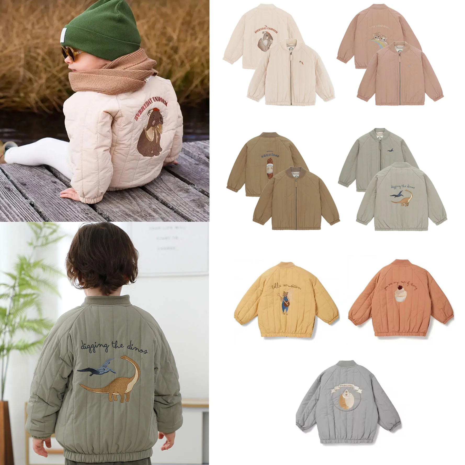 Veste d'hiver brodée pour bébé, vêtements de neige pour enfants, parkas mixtes, coton, épaissi, peluche, filles, garçons, vêtements de bébé, 2024