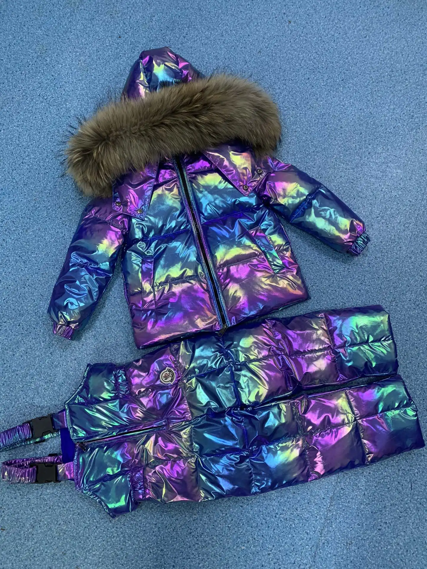 

Jackets+Pant girl 2022 winter jacket child snowsuit girl suit real fur outerwear parka snowsuit ski suit child winter overcoat