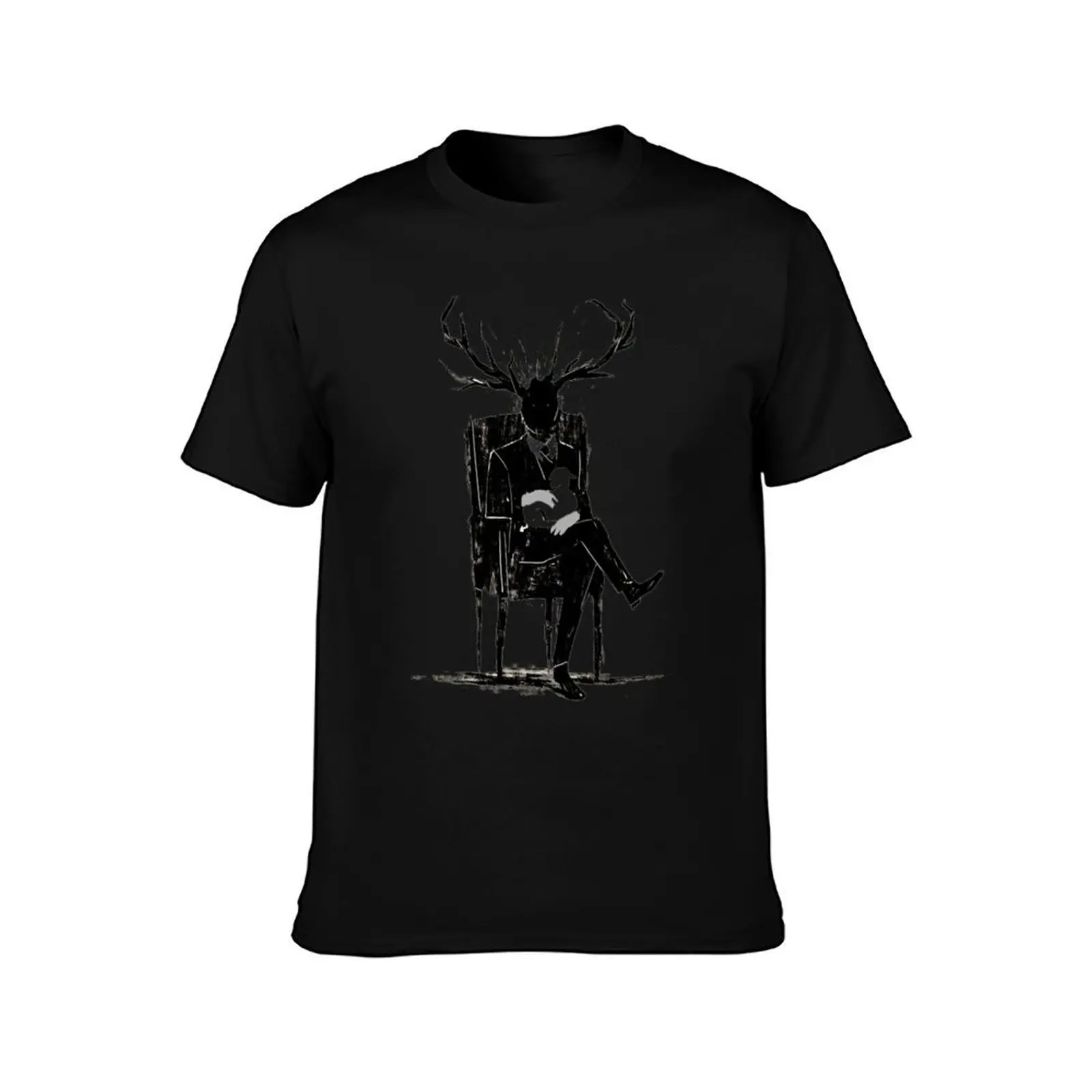 Hannibal Lecter NBC Stag Antlers Lamb T-Shirt quick drying cotton graphic tees cheap stuff slim fit t shirts for men