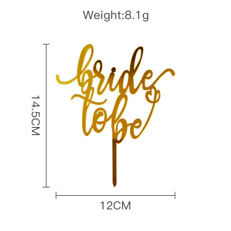 Einfacher, moderner Tortenaufsatz für die Brautparty in Roségold aus Acryl, Hen-Party-Tortenaufsatz, Geschenk für Hochzeitstorte, Dessertdekoration – Detail 8