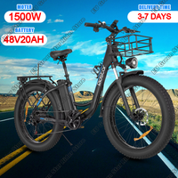 Electric Bicycle Ridstar MN-26 1500W Powerful Motor 48V20AH Battery Mountain Aldult Electric Bike 26*4.0-In Fat Tire Snow E-bike