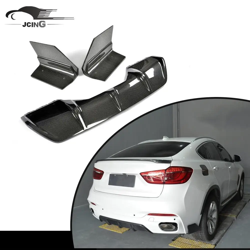 

Карбоновый задний диффузор с боковыми сплиттерами для BMW F16 X6 M Sport 2015-2017, автозапчасти