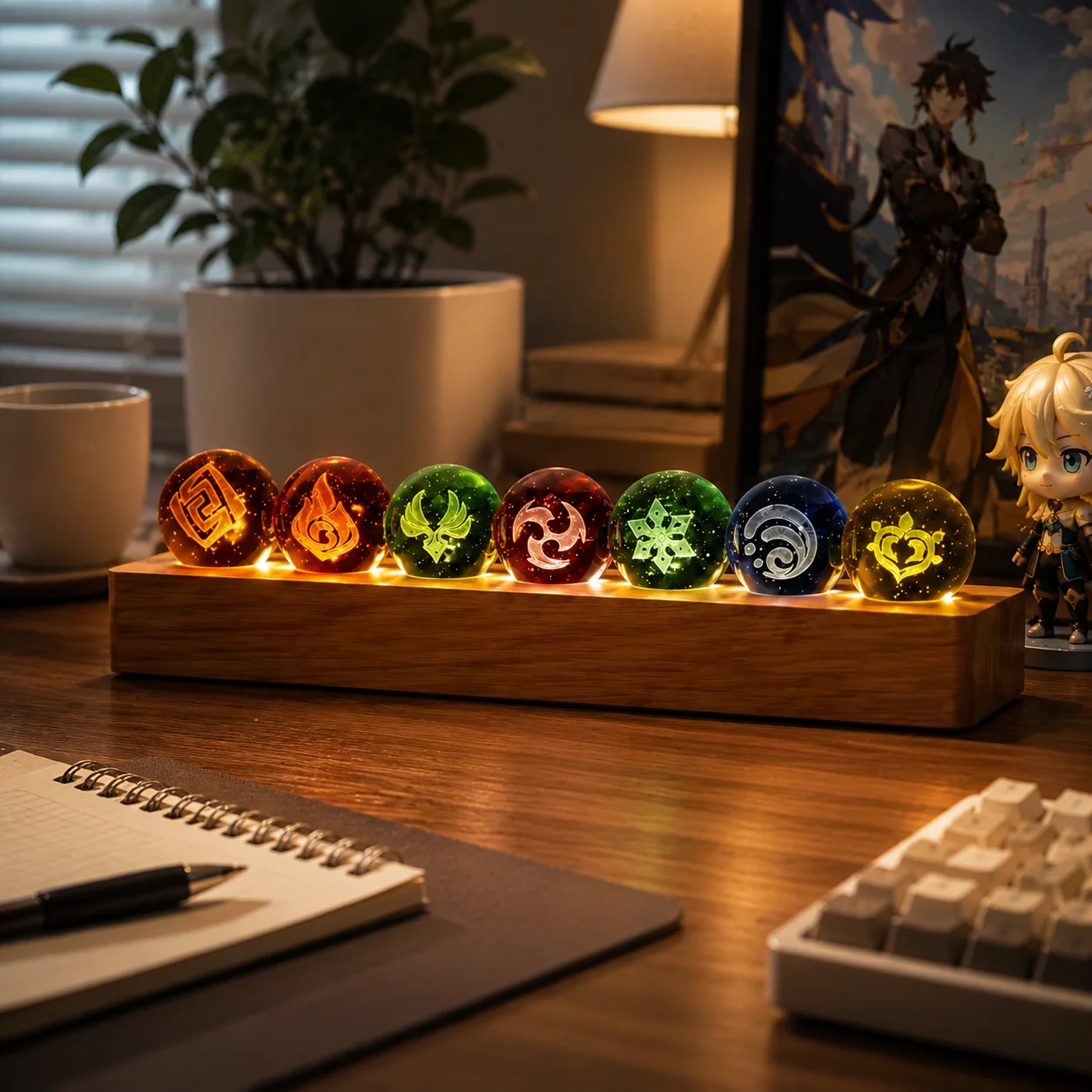 Elements Lighting Decor - Figura de Bola de Cristal de